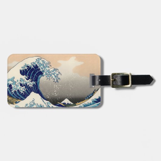 Hokusai 「素晴らしい波」の荷物のラベル ラゲッジタグ (正面横)