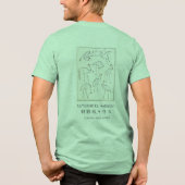 Hokusai Crane Drawing – Japanese Minimalist Green トライブレンドＴシャツ (裏面)