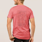 Hokusai Crane Drawing – Japanese Minimalist Red トライブレンドＴシャツ (裏面)