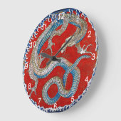 Hokusai , “ Dragon ”、信州小布施 東町祭屋台天井絵『 龍図 』 ラージ壁時計 (傾斜)