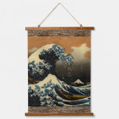 Hokusai Great Wave Off Kanagawa Vintage Japanese 吊り下げ型タペストリー (正面)
