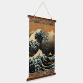 Hokusai Great Wave Off Kanagawa Vintage Japanese 吊り下げ型タペストリー (傾斜あり)