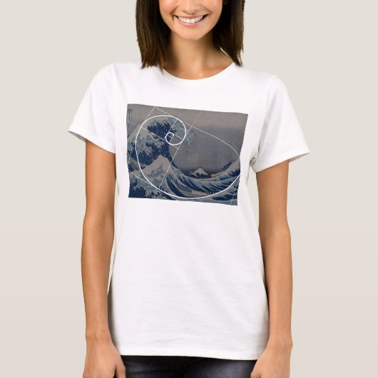 Hokusai Meets Fibonacci, Golden Ratio Tシャツ (正面)