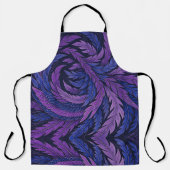 Hokusai Phoenix Apron | Purple　Japanese Art Feathe エプロン (正面)