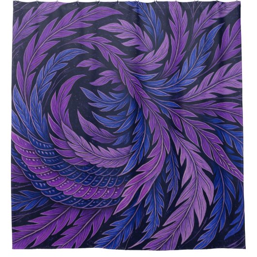 Hokusai Phoenix Motif Japanese Art Shower Curtain シャワーカーテン (正面)