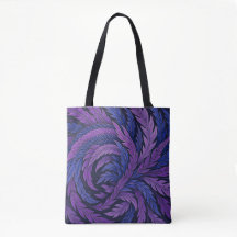 Hokusai Phoenix Tote Purple Feather Japan Art