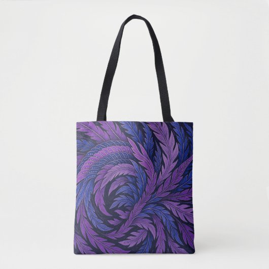 Hokusai Phoenix Tote Purple Feather Japan Art トートバッグ (正面)