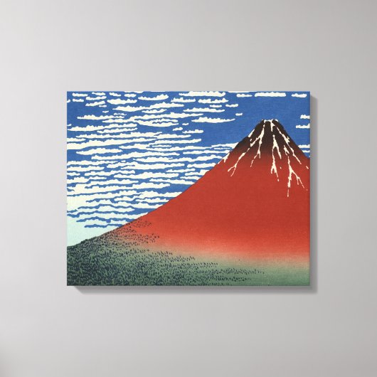 [Hokusai] Red Fuji southern wind clear morning キャンバスプリント (正面)