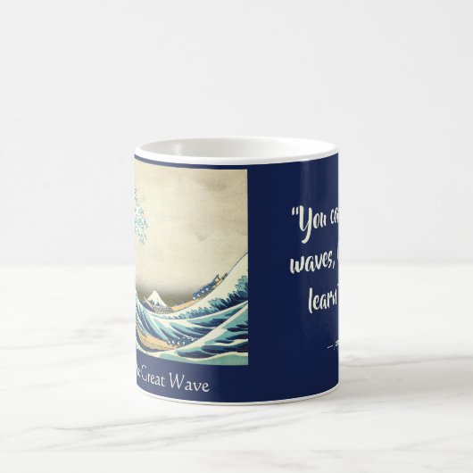 Hokusai – The Great Wave – Custom Text   コーヒーマグカップ (中央)