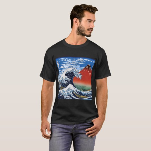 Hokusai“The Great Wave”&“Fine Wind, Clear Morning” Tシャツ (正面フル)