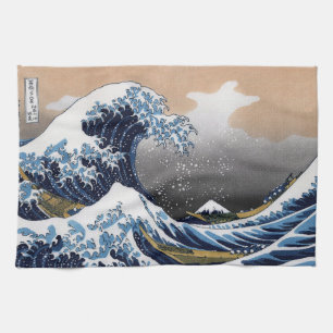 Hokusai , “ The Great Wave off Kanagawa ” キッチンタオル