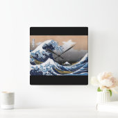 Hokusai , “ The Great Wave off Kanagawa ” スクエア壁時計 (ホーム)
