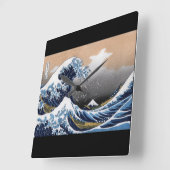Hokusai , “ The Great Wave off Kanagawa ” スクエア壁時計 (傾斜)