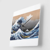 Hokusai , “ The Great Wave off Kanagawa ” スクエア壁時計 (傾斜)