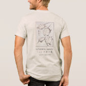 Hokusai Turtle Drawing Japanese Minimalism Oatmeal トライブレンドＴシャツ (裏面)