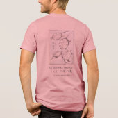 Hokusai Turtle Drawing Japanese Minimalism Pink トライブレンドＴシャツ (裏面)