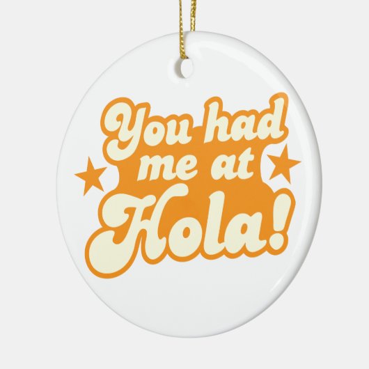 HOLAのメキシコスペインのな挨拶で私がこんにちはありました セラミックオーナメント (左)