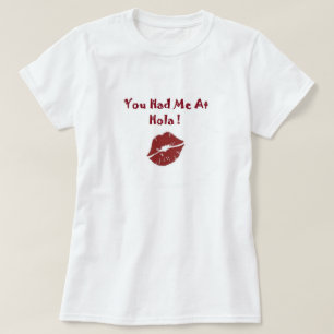 Holaの(こんにちは)女性Tシャツで私がありました Tシャツ