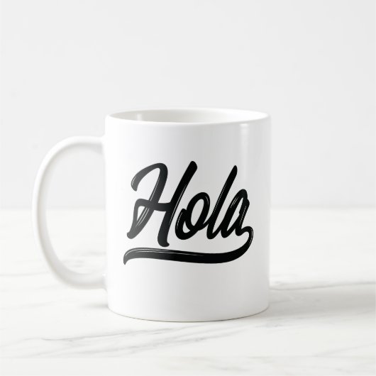 Holaスクリプト(黒) コーヒーマグカップ (左)