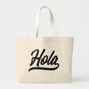 Holaスクリプト(黒) ラージトートバッグ