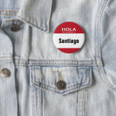 Hola赤いMi Nombre ESこんにちはボタン 缶バッジ (インサイチュ)