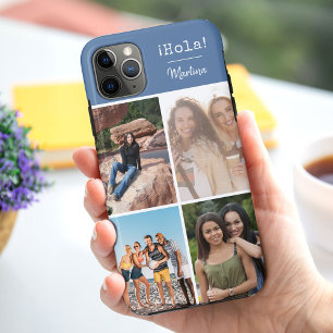 ¡Hola! 4枚フォトコラージュ ブルー オリジナルグッズ iPhone 11 Pro Maxケース