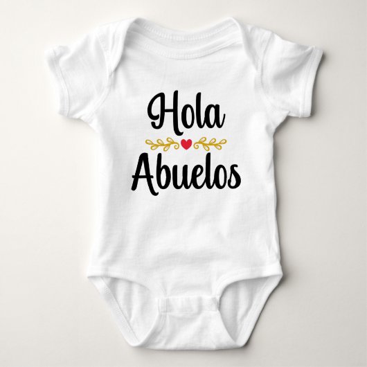 Hola Abuelos妊娠スペインののお知らせ ベビーボディスーツ (正面)