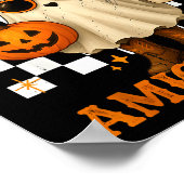 Hola Amighosts Funny Spanish Halloween Cowboy Ghos ポスター (角)