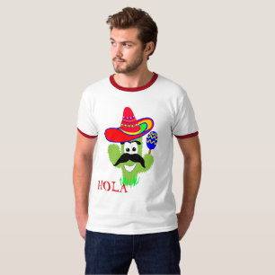 Hola Cute Mexico Sombrero Cactusグラフィックおもしろいス Tシャツ