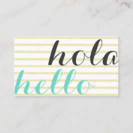 Hola hello, intérprete traductor profesor idiomas 名刺