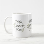 Hola Hermoso Día – Caligrafía Orgánica & Botánica コーヒーマグカップ (左)
