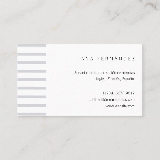 Hola, intérprete traductor profesor idiomas 名刺 (裏面)