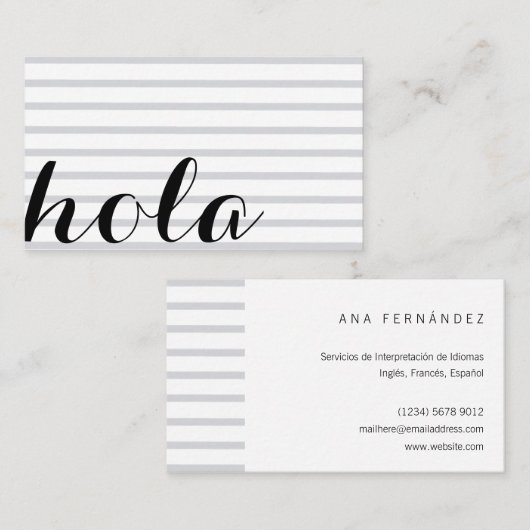 Hola, intérprete traductor profesor idiomas 名刺 (正面/裏面)
