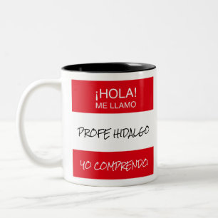"Hola Me Llamo"プロフェ先生スペインのギフトマグ ツートーンマグカップ