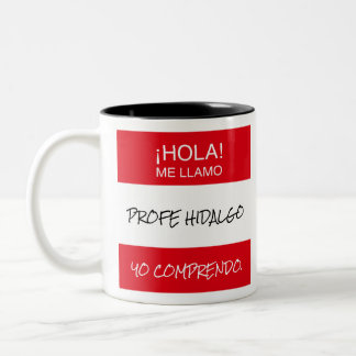 "Hola Me Llamo"プロフェ先生スペインのギフトマグ ツートーンマグカップ