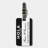 hola me llamo (黒) ラゲッジタグ (正面縦)