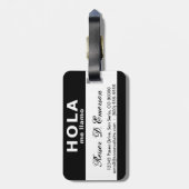 hola me llamo (黒) ラゲッジタグ (裏面縦)