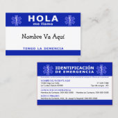 HOLA me llamo y tengo la demencia 名刺 (正面/裏面)