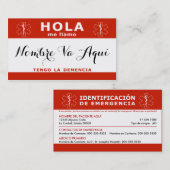 HOLA me llamo y tengo la demencia 名刺 (正面/裏面)