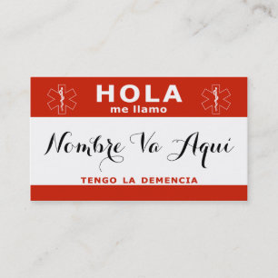 HOLA me llamo y tengo la demencia 名刺