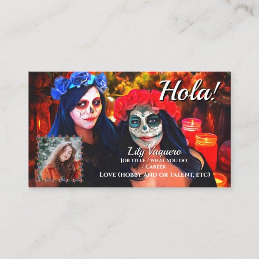 Hola Vallarta Catrinas 1718社会QRコード 名刺 (正面)