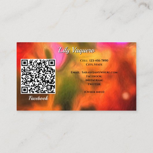 Hola Vallarta Catrinas 1718 QR Code Calling Card 名刺 (裏面)