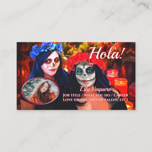 Hola Vallarta Catrinas 1718 QR Code Calling Card 名刺 (正面)