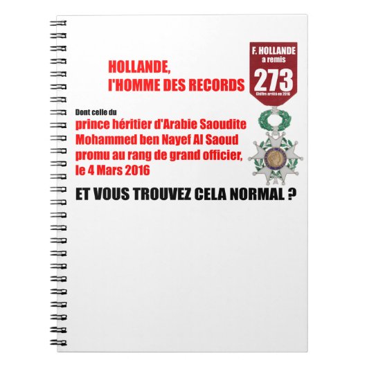 Holande Record Legion D'Honneur – ノートブック (正面)