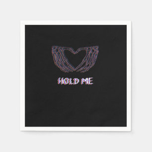 Hold Meクラシックハート – スケルトンハンド スタンダードカクテルナプキン