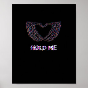 Hold Meクラシックハート – スケルトンハンド ポスター