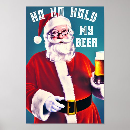 Hold My Beer Christmas Art – ホリデーパーティデジタル ポスター (正面)