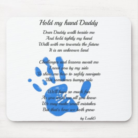 Hold My Hand Daddy Posal from Toddler PHOTO Gift マウスパッド (正面)
