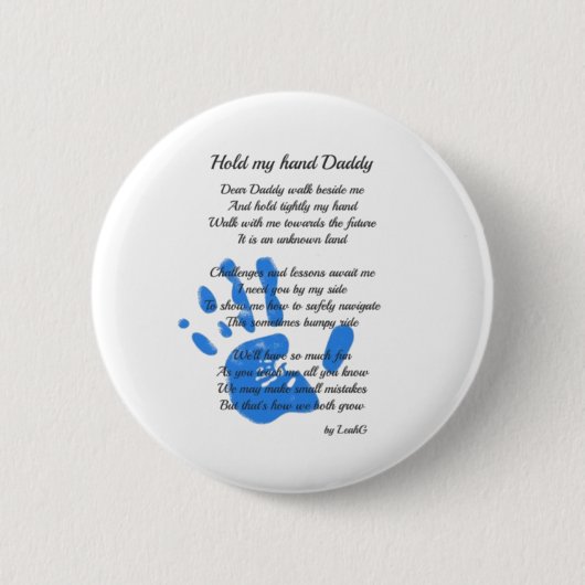 Hold My Hand Daddy Posal from Toddler PHOTO Gift 缶バッジ (正面)