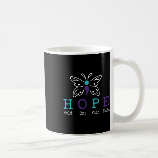 Hold On Hopeセミコロン贈与自殺防止阿波 コーヒーマグカップ (右)